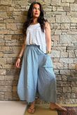 Arbi Gingham Pocket Culotte Pant Denim